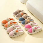 Autumn And Winter New Patchwork Cotton Slippers Female Home Non-slip Home Warm