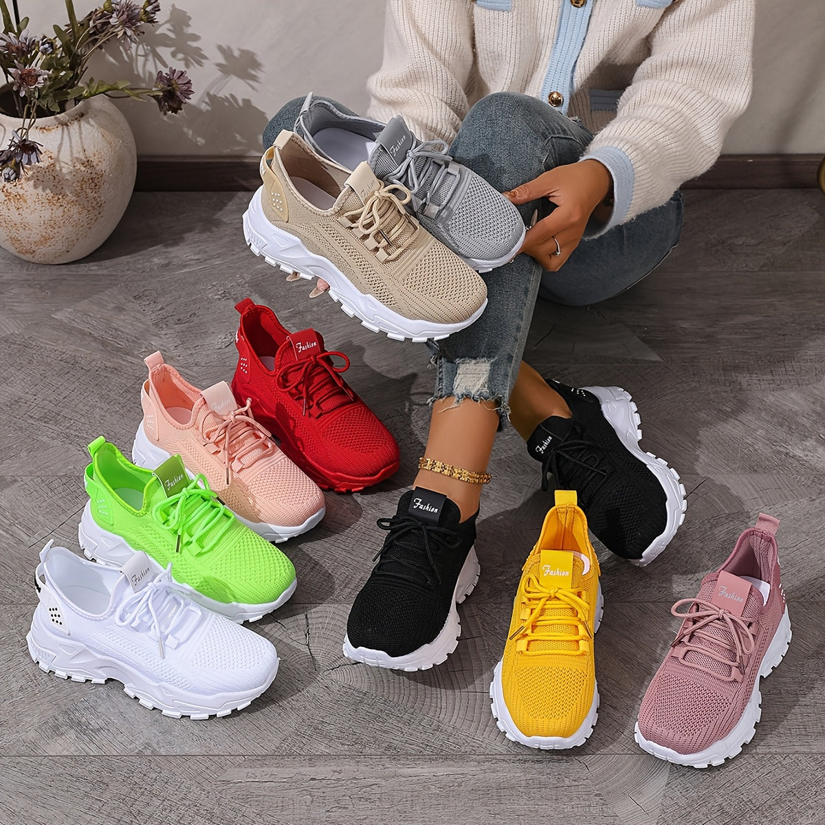 VividStride™ Luxe Knit Power Sneakers