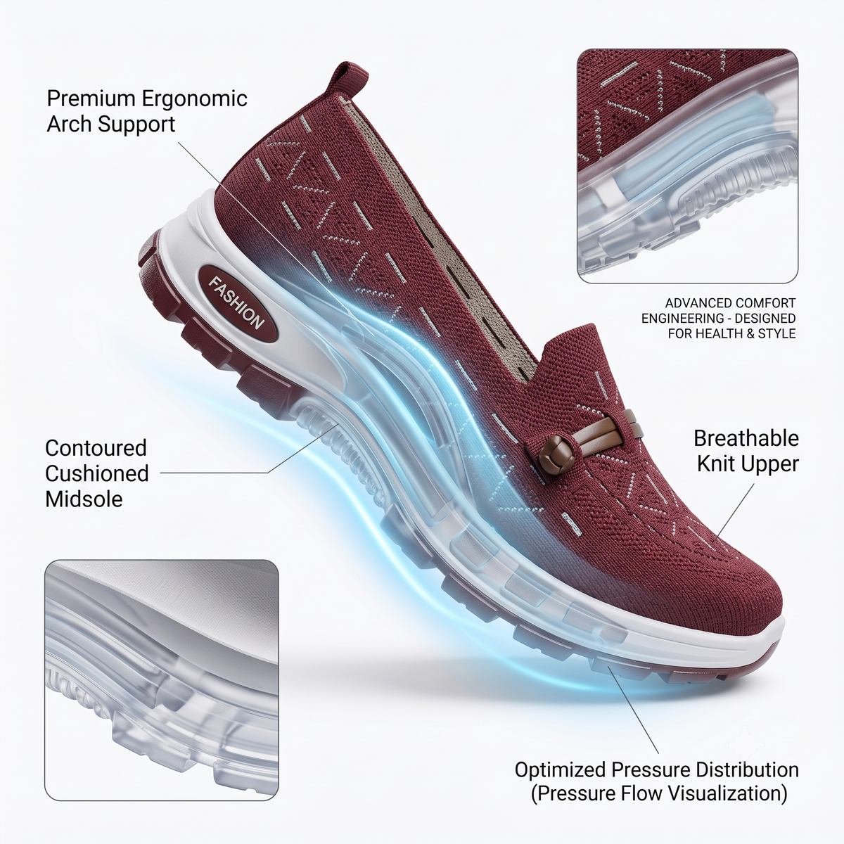 OrthoCloud™ Ergonomic Mesh Moc-Sneaker