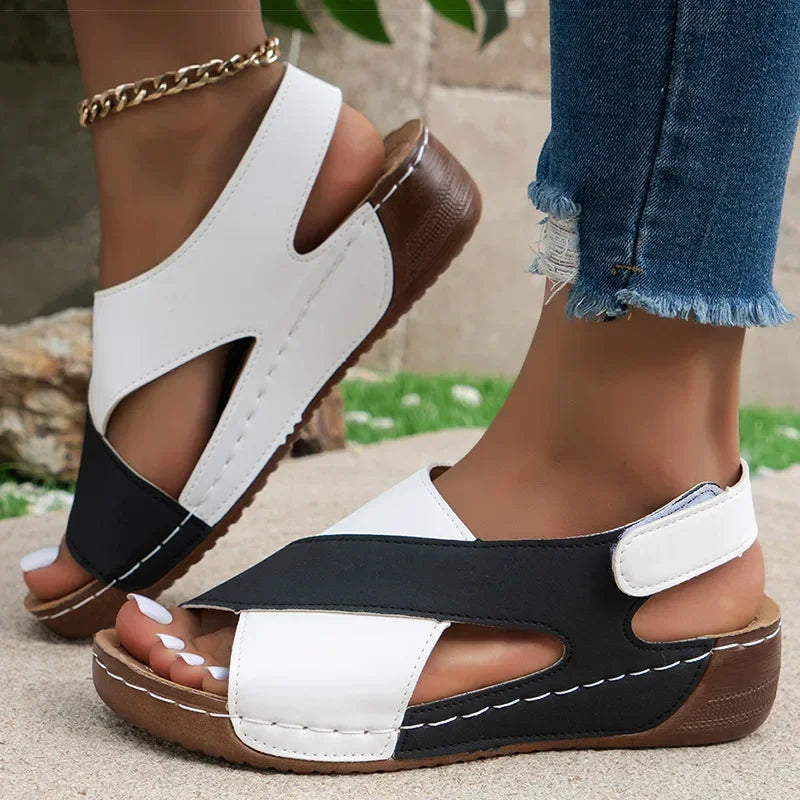 Amalfi Two-Tone Cross-Strap Sandal