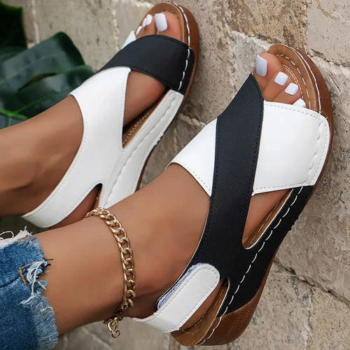 Amalfi Two-Tone Cross-Strap Sandal