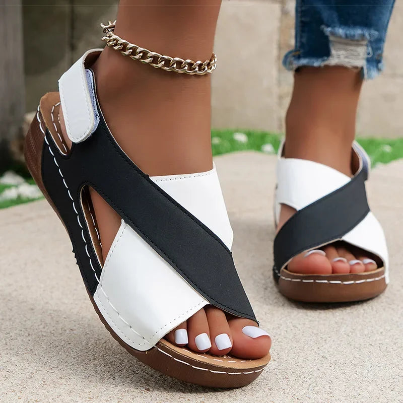 Amalfi Two-Tone Cross-Strap Sandal