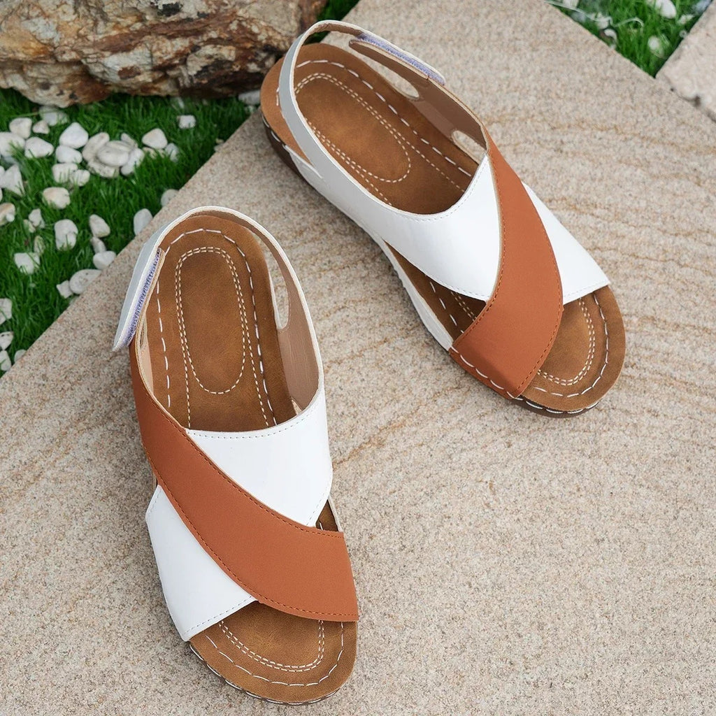 Amalfi Two-Tone Cross-Strap Sandal