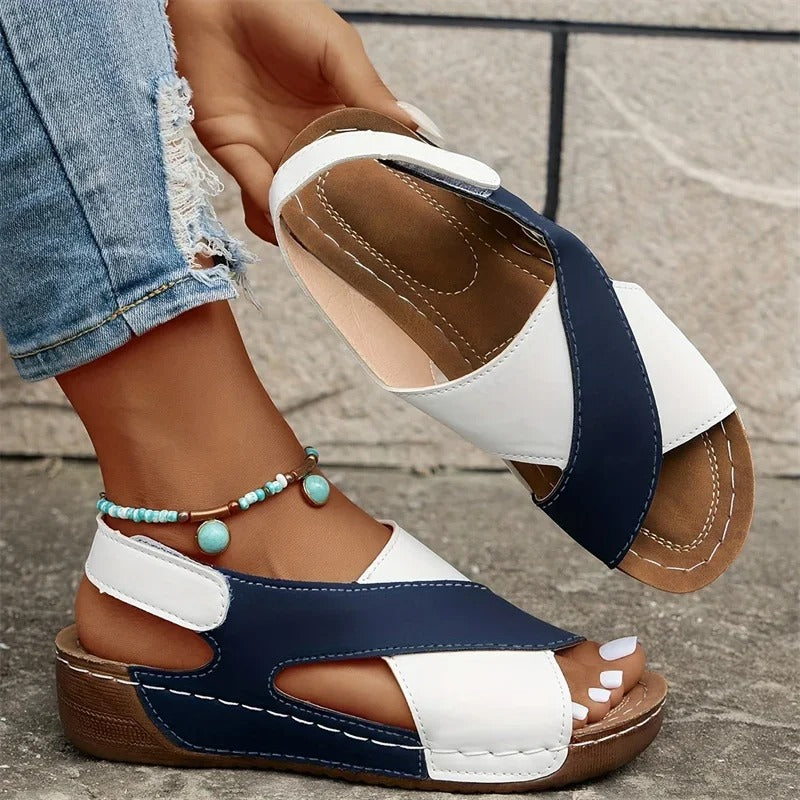 Amalfi Two-Tone Cross-Strap Sandal