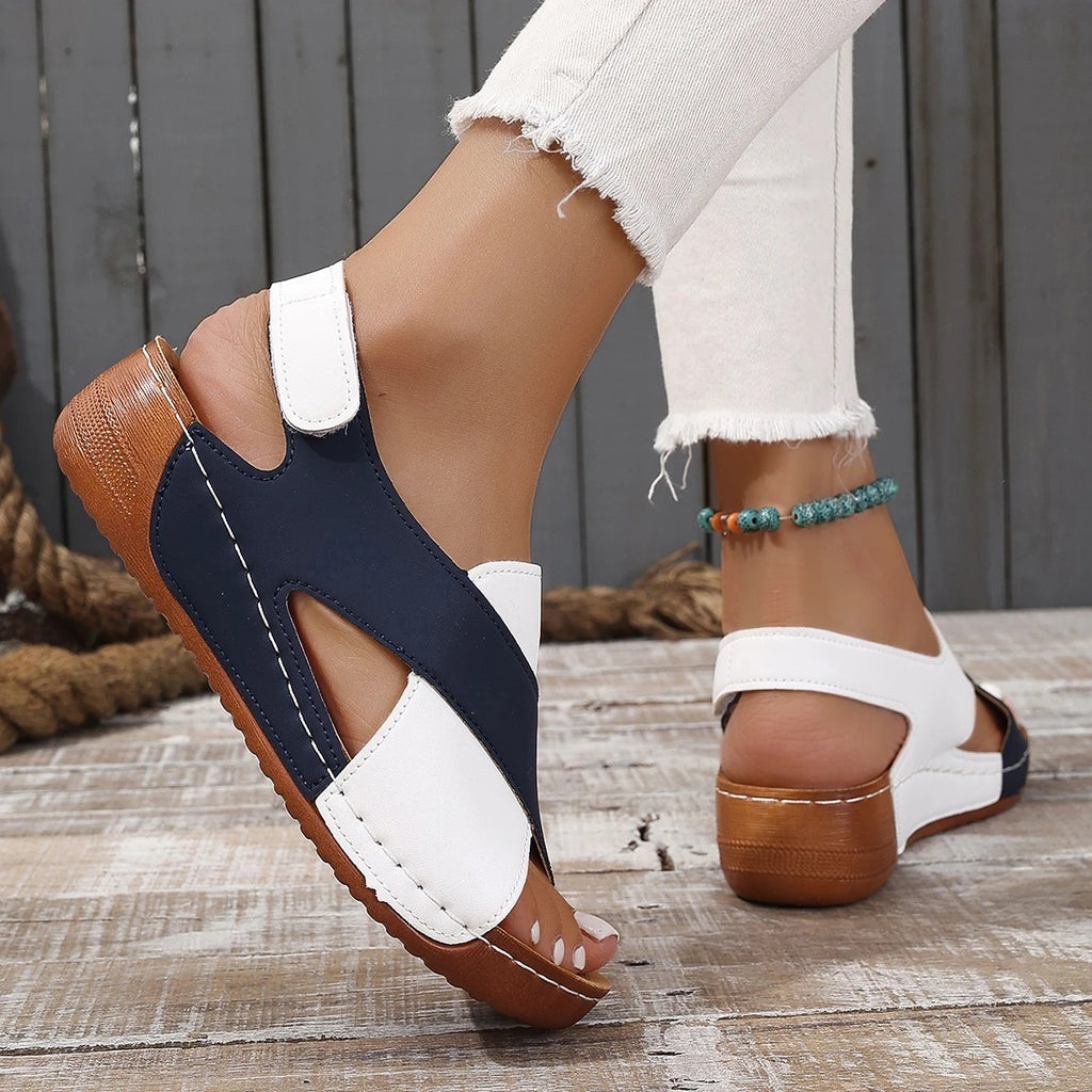 Amalfi Two-Tone Cross-Strap Sandal