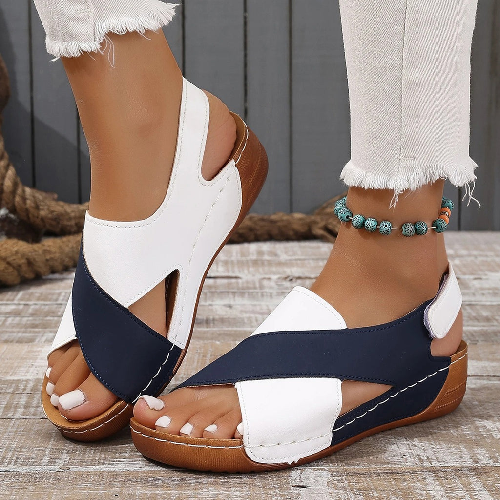 Amalfi Two-Tone Cross-Strap Sandal
